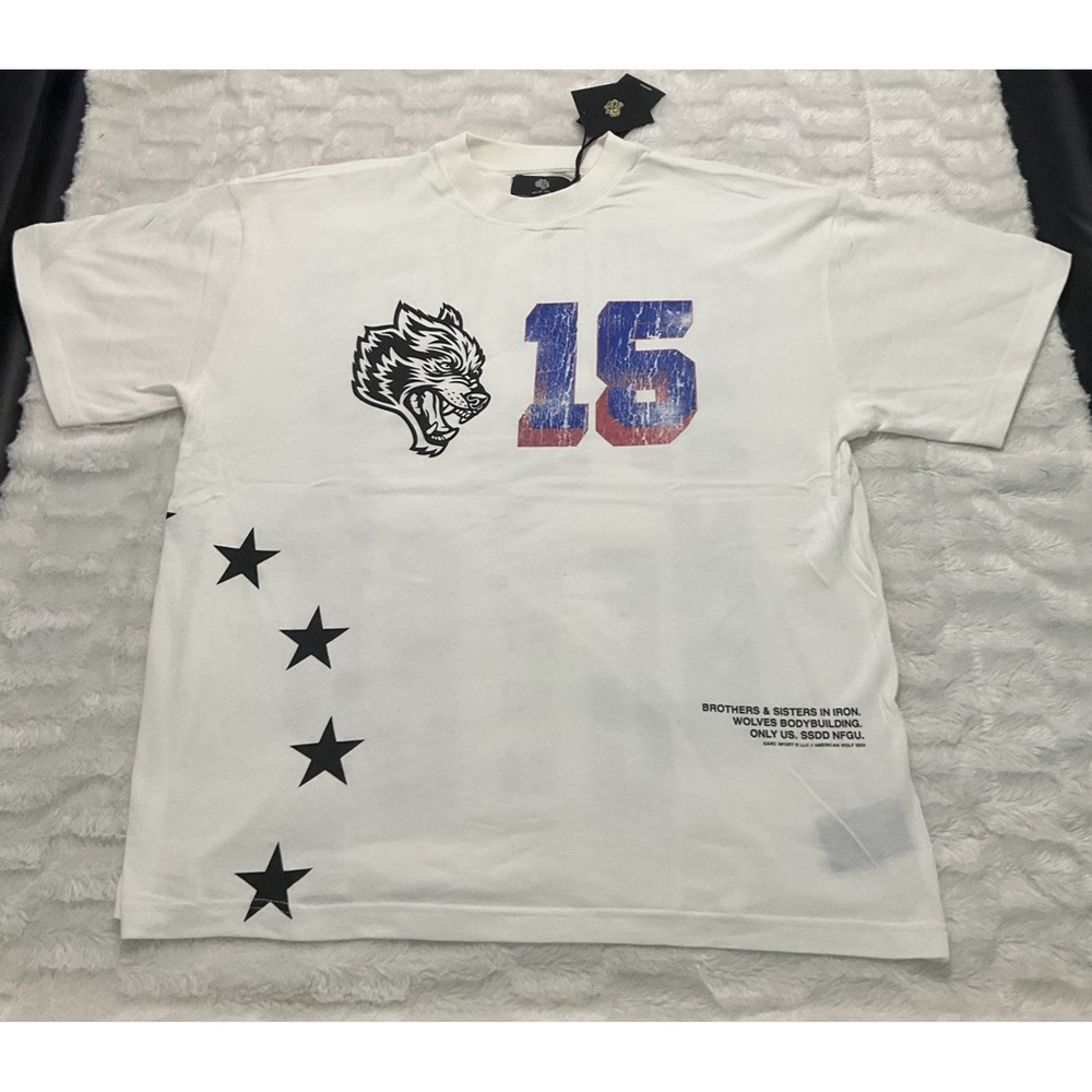 Darc Sport Wolves New York Mens Cream XL 2024 Premium  Graphic Tee Shirt NWT
